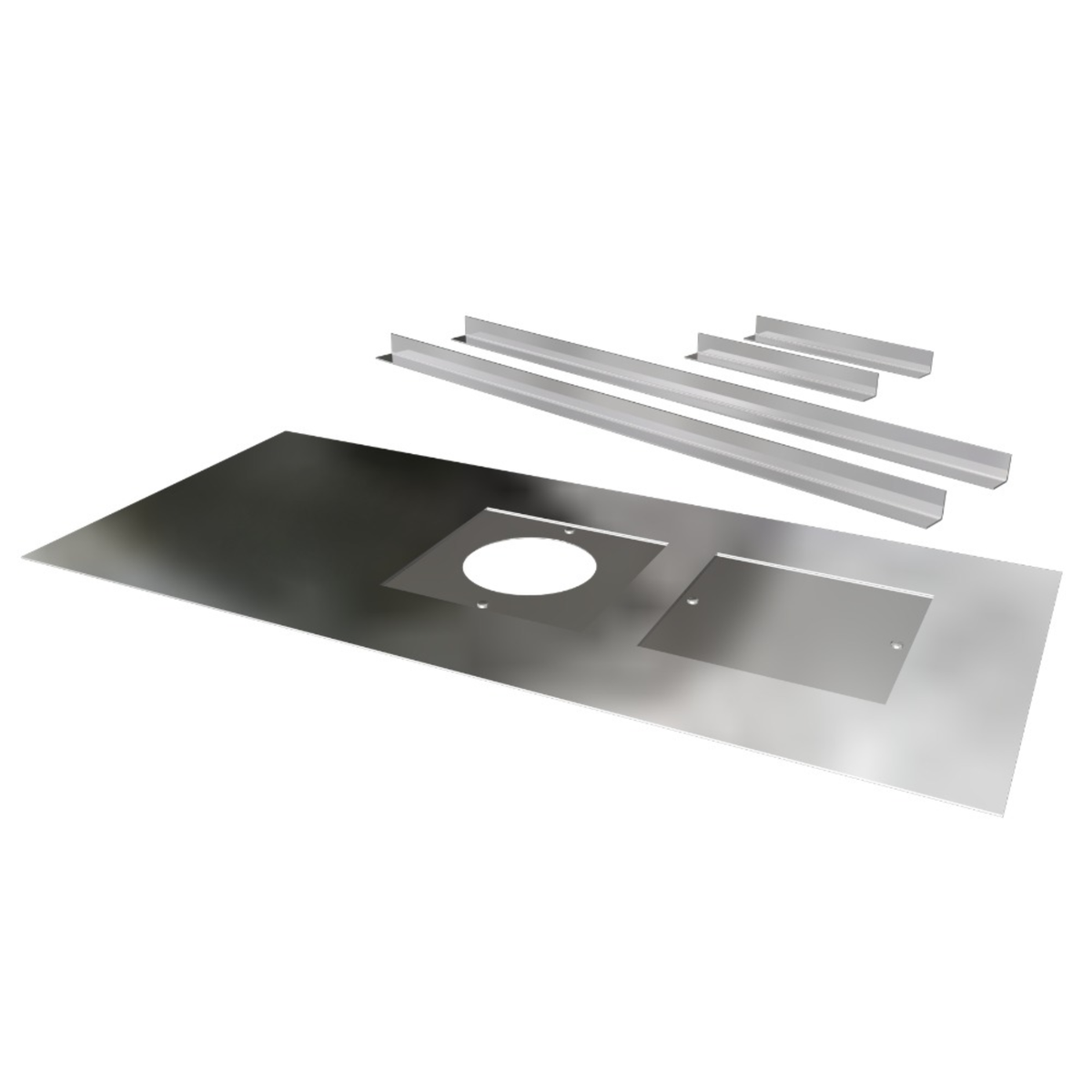 Closure Plate 800 x 400mm with Centre Hole and Brackets