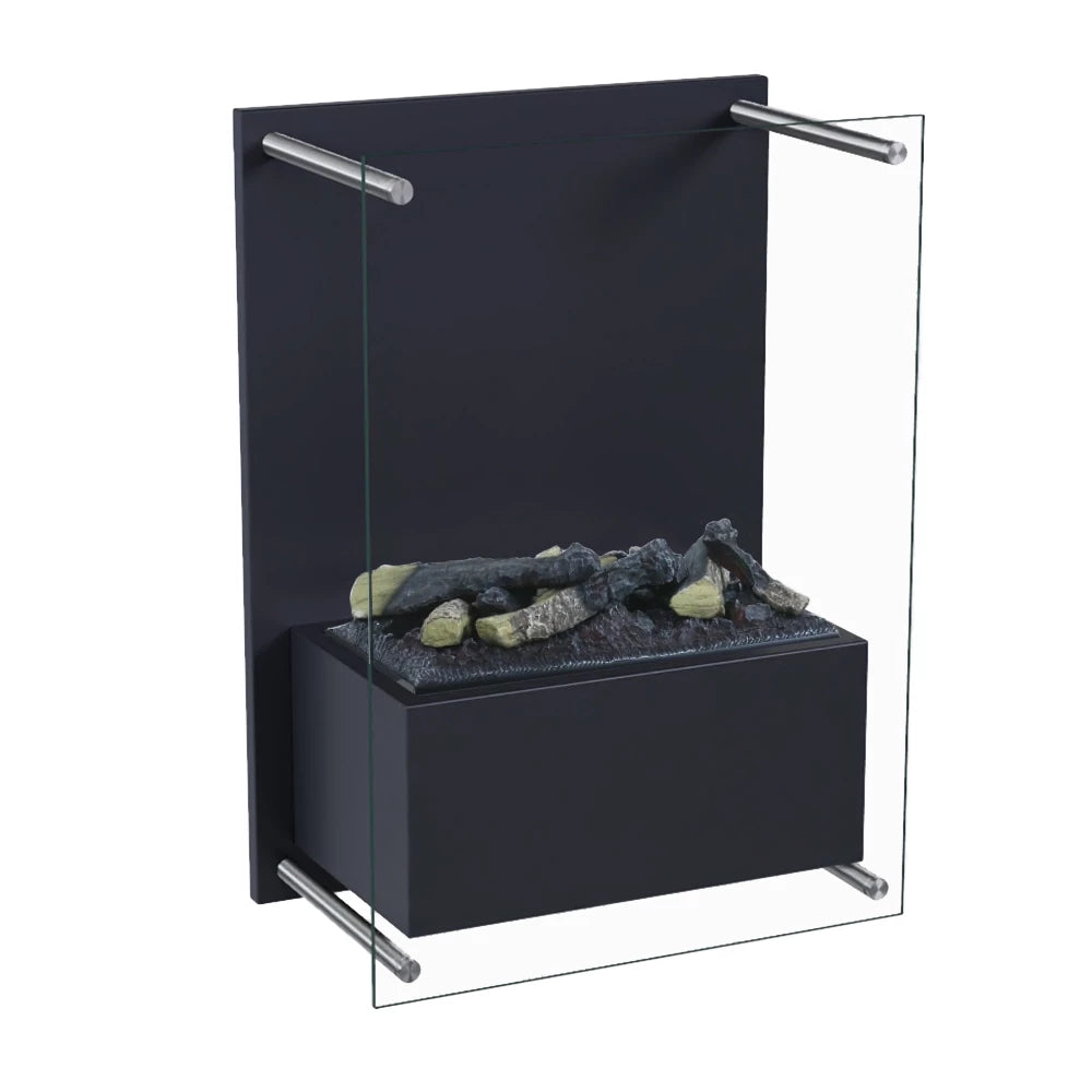 Yosemite Wall-Mounted Water Vapour Fireplace – Black | ScandiFlames