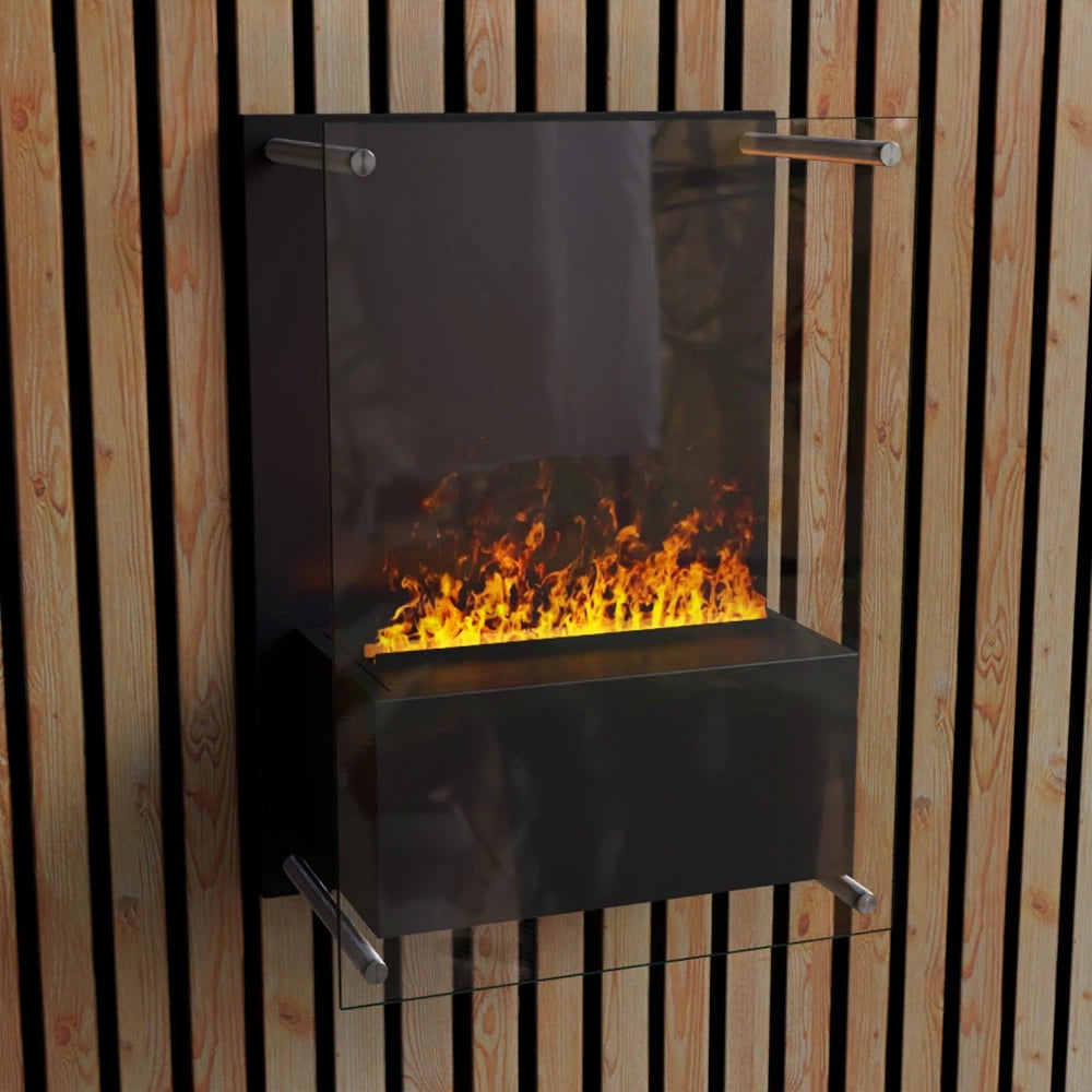 Yosemite Wall-Mounted Water Vapour Fireplace – Black | ScandiFlames