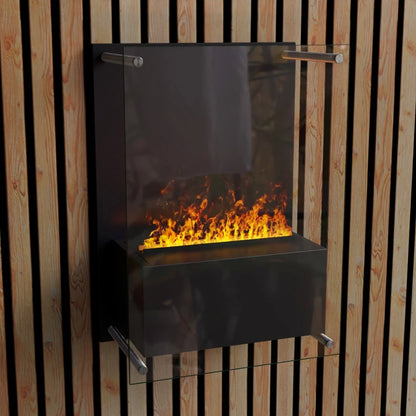 Yosemite Wall-Mounted Water Vapour Fireplace – Black | ScandiFlames