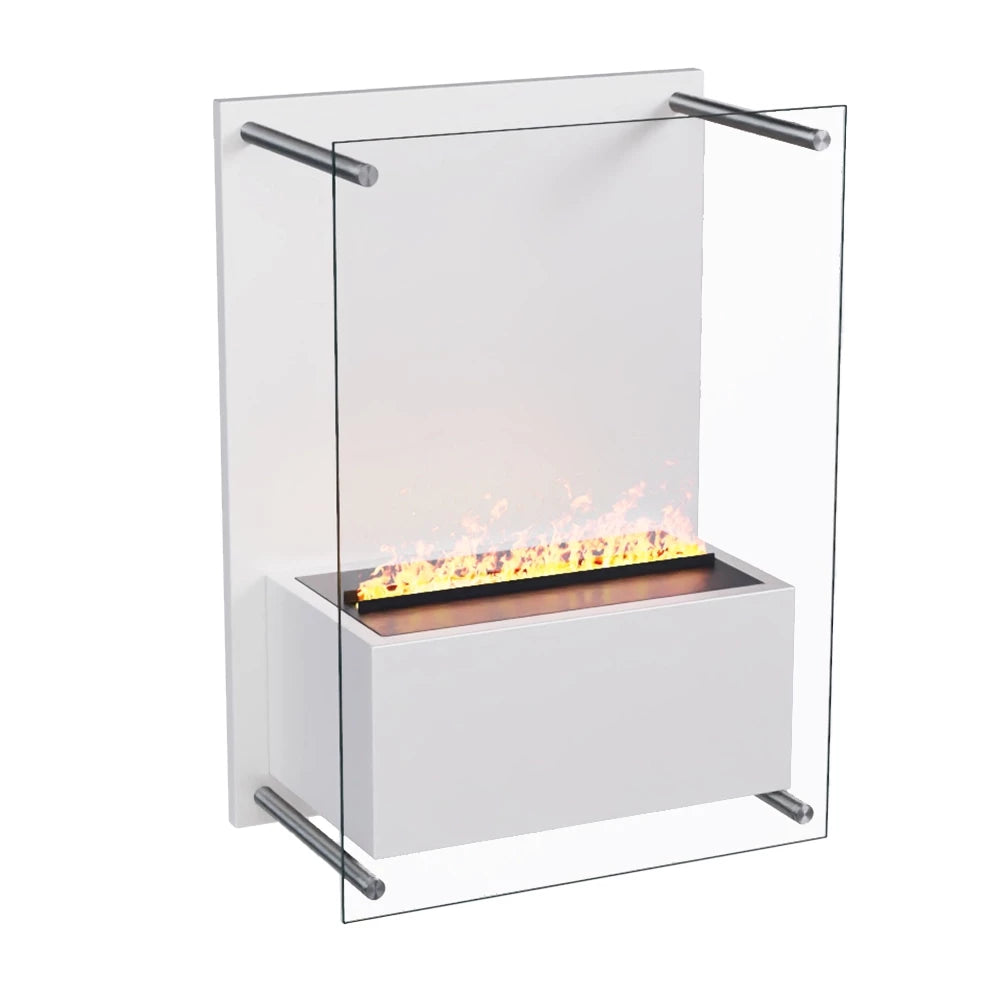 Yosemite Wall-Mounted Water Vapour Fireplace – White | ScandiFlames