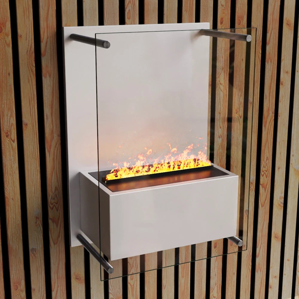 Yosemite Wall-Mounted Water Vapour Fireplace – White | ScandiFlames
