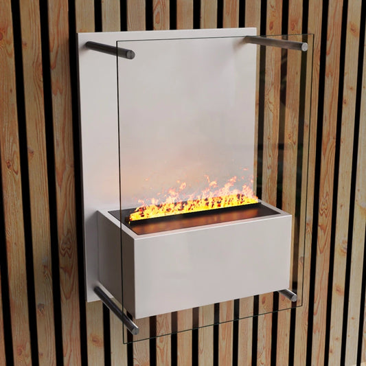 Yosemite Wall-Mounted Water Vapour Fireplace – White | ScandiFlames