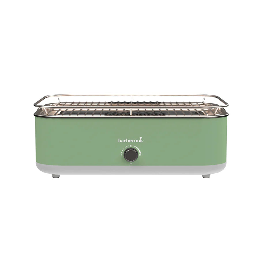 E-Carlo Barbecook Paris Green - Compact Electric BBQ for Balcony & Travel
