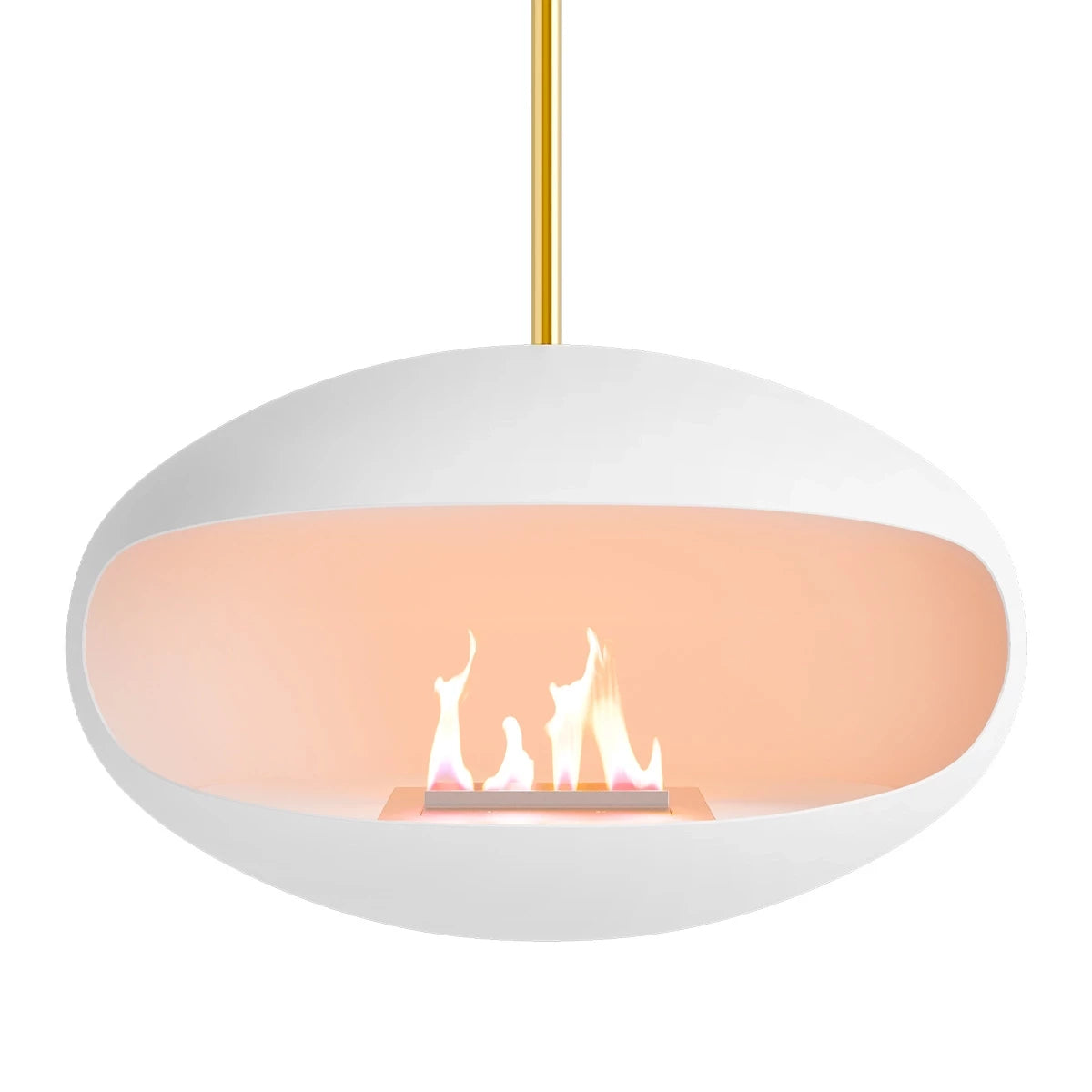 Cocoon Aeris White + Brass Rod Bioethanol Fireplace