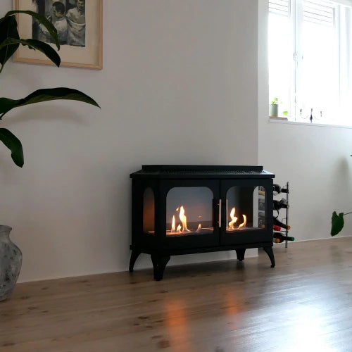 Atlanta Double Bioethanol Stove Indoor 3-Sided Fireplace