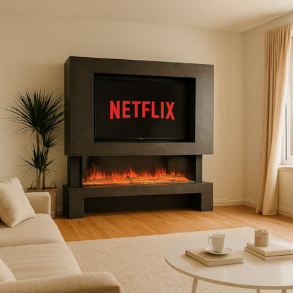 Hestia 1308 Electric Fire with Austin Media Wall Suite