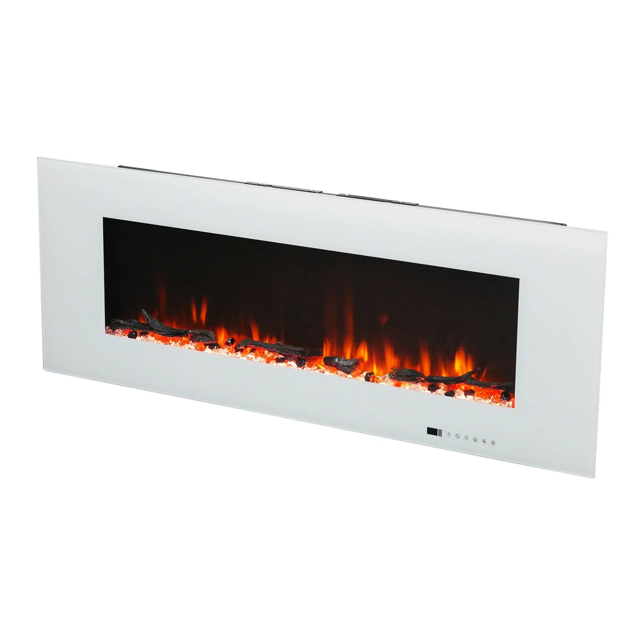 Azurite 127 cm White Wall-Mounted Electric Fireplace – ScandiFlames