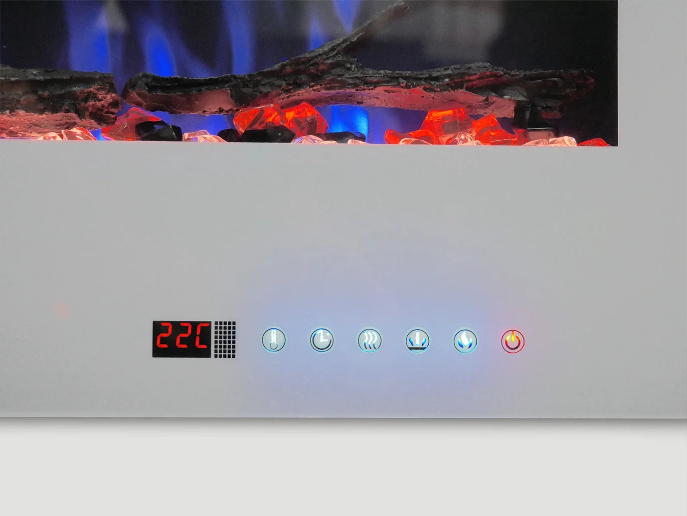 Azurite 127 cm White Wall-Mounted Electric Fireplace – ScandiFlames