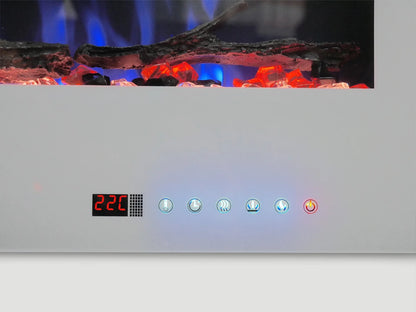 Azurite 127 cm White Wall-Mounted Electric Fireplace – ScandiFlames