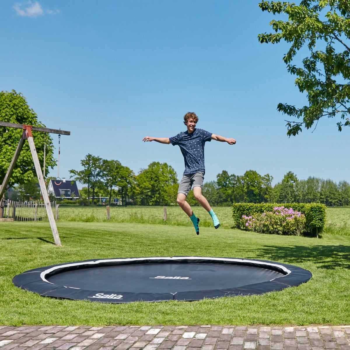 13ft Salta Royal Baseground Black Round Trampoline