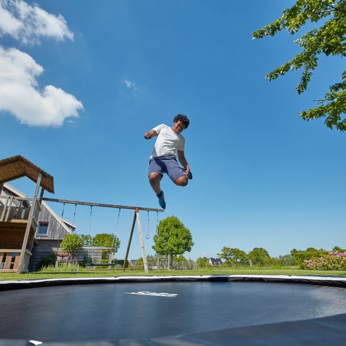 8ft 2" Salta Black Royal Baseground Round Trampoline