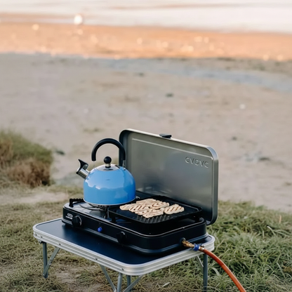 Cadac 2 Cook 2 Pro Deluxe QR Dual Burner Gas Camping Stove with Grill Plates