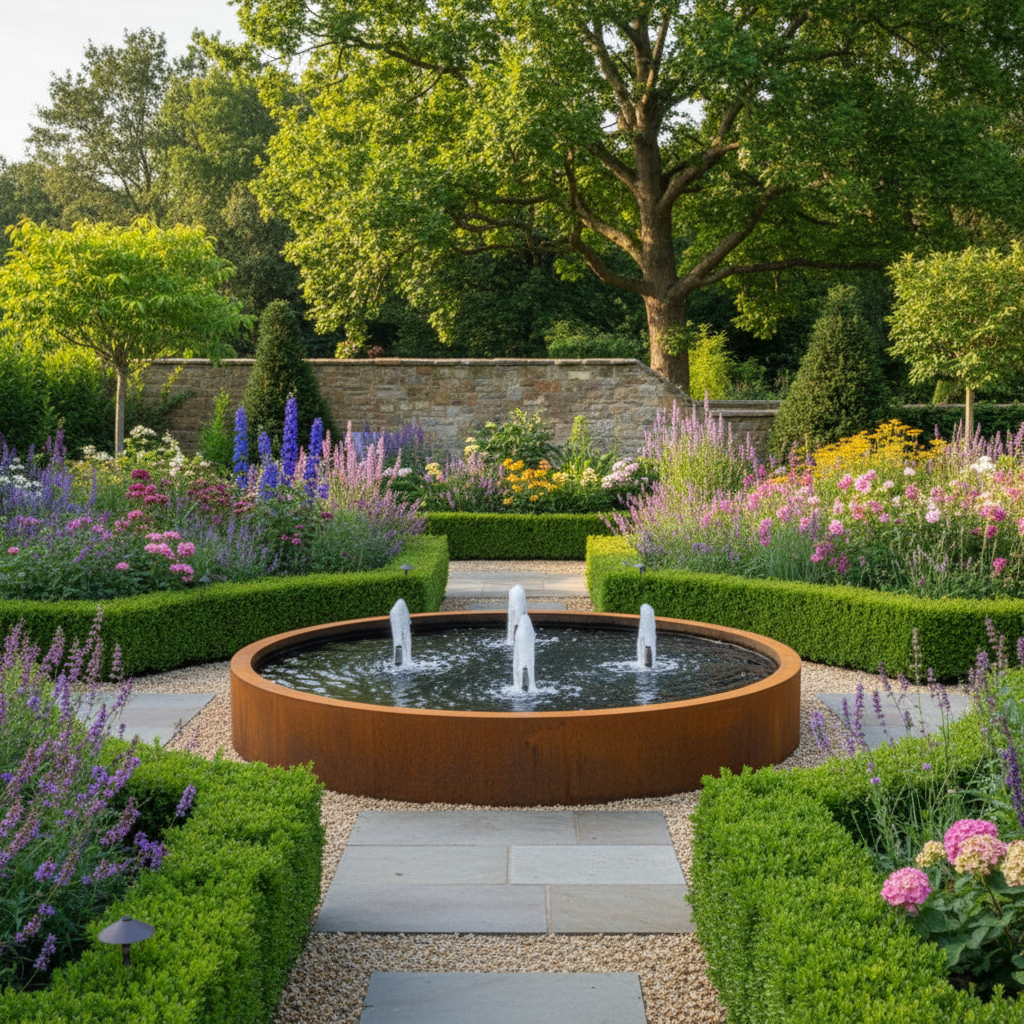 Corten Steel Cylinder Pond