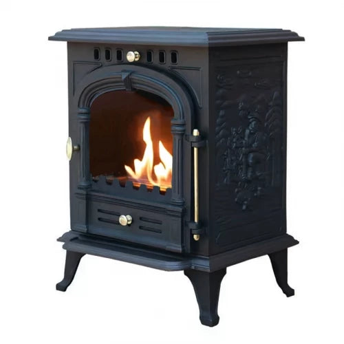 Bergen Cast Iron Bioethanol Fireplace Freestanding Indoor