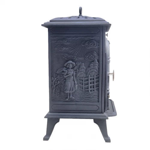 Bergen Cast Iron Bioethanol Fireplace Freestanding Indoor
