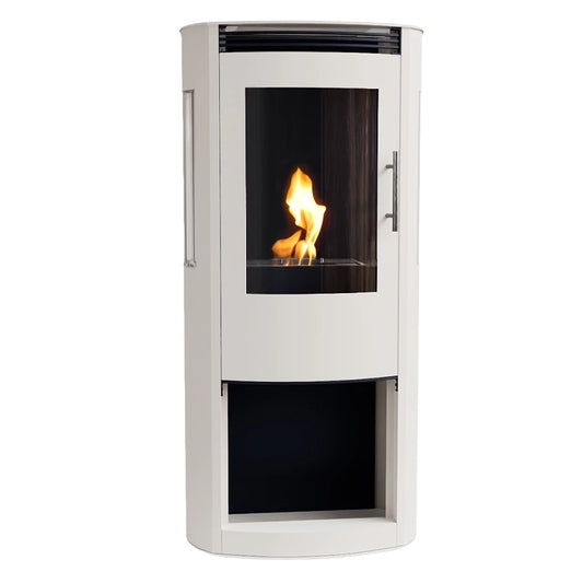 Lincoln White Bioethanol Stove – Freestanding Fireplace