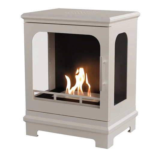 ScandiFlames Honolulu Oyster White Bioethanol Stove – Modern Indoor Comfort
