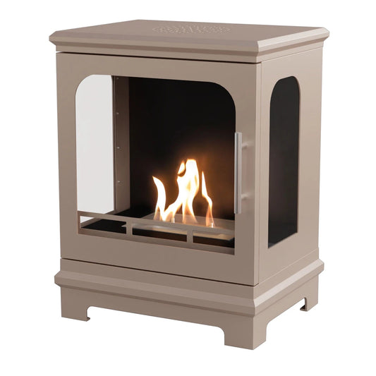 ScandiFlames Honolulu Grey Beige Bioethanol Stove – Modern Indoor Comfort