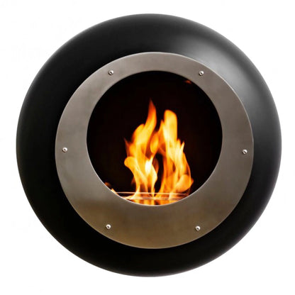 Cocoon Vellum Matte Black Bioethanol Fireplace