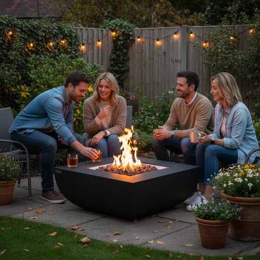 Aurora Black Fire Table – Stylish Outdoor Patio & Garden Heater
