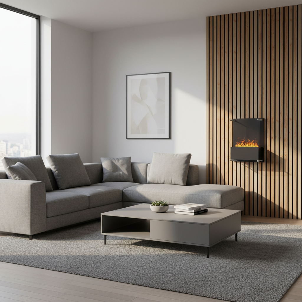 Yosemite Wall-Mounted Water Vapour Fireplace – Black | ScandiFlames