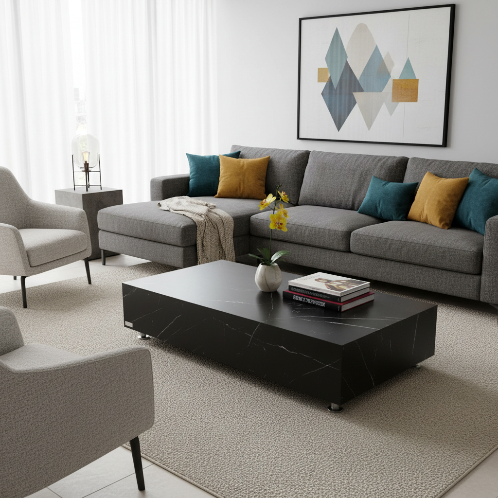 Elementi Sofia Coffee Table – Rectangular Marble & Porcelain, Indoor & Outdoor Modern Living