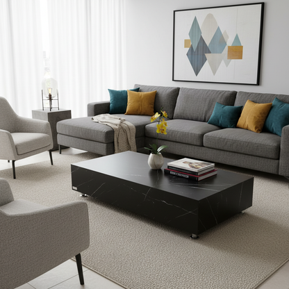 Elementi Sofia Coffee Table – Rectangular Marble & Porcelain, Indoor & Outdoor Modern Living
