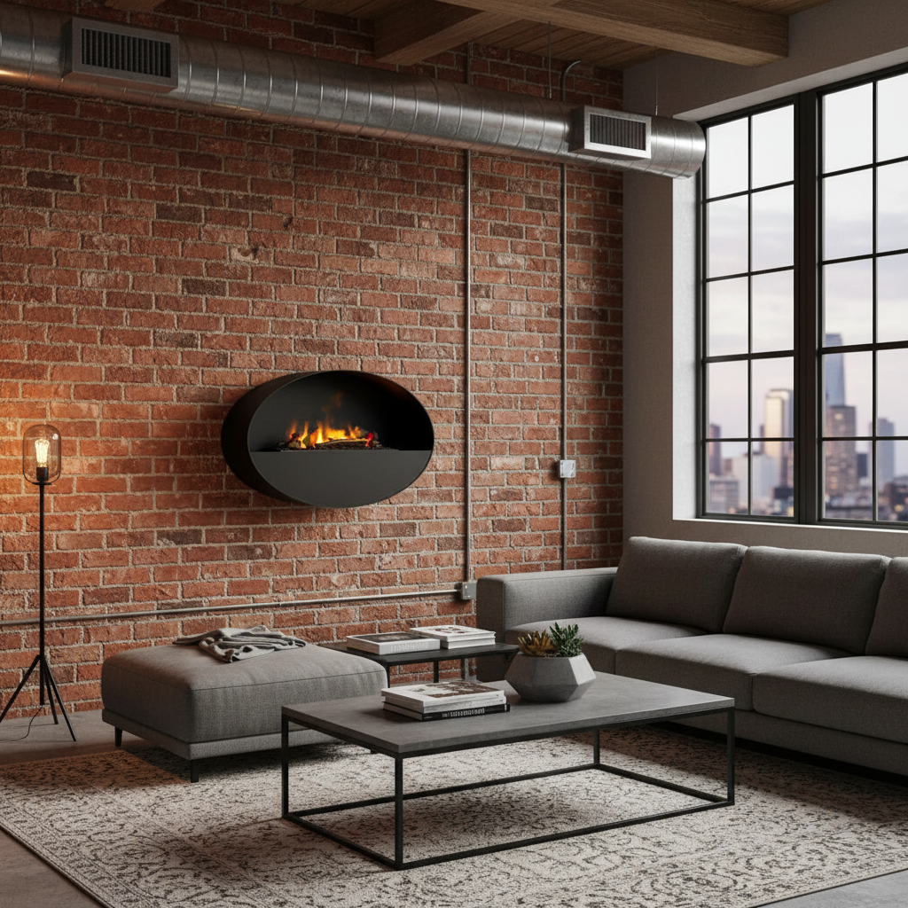 Kjos Black Wall-Mounted Water Vapour Fireplace 90cm 🔥