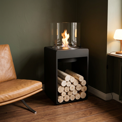 EcoSmart Fire Pop 8T Tall Bioethanol Fireplace for Indoor and Outdoor Spaces