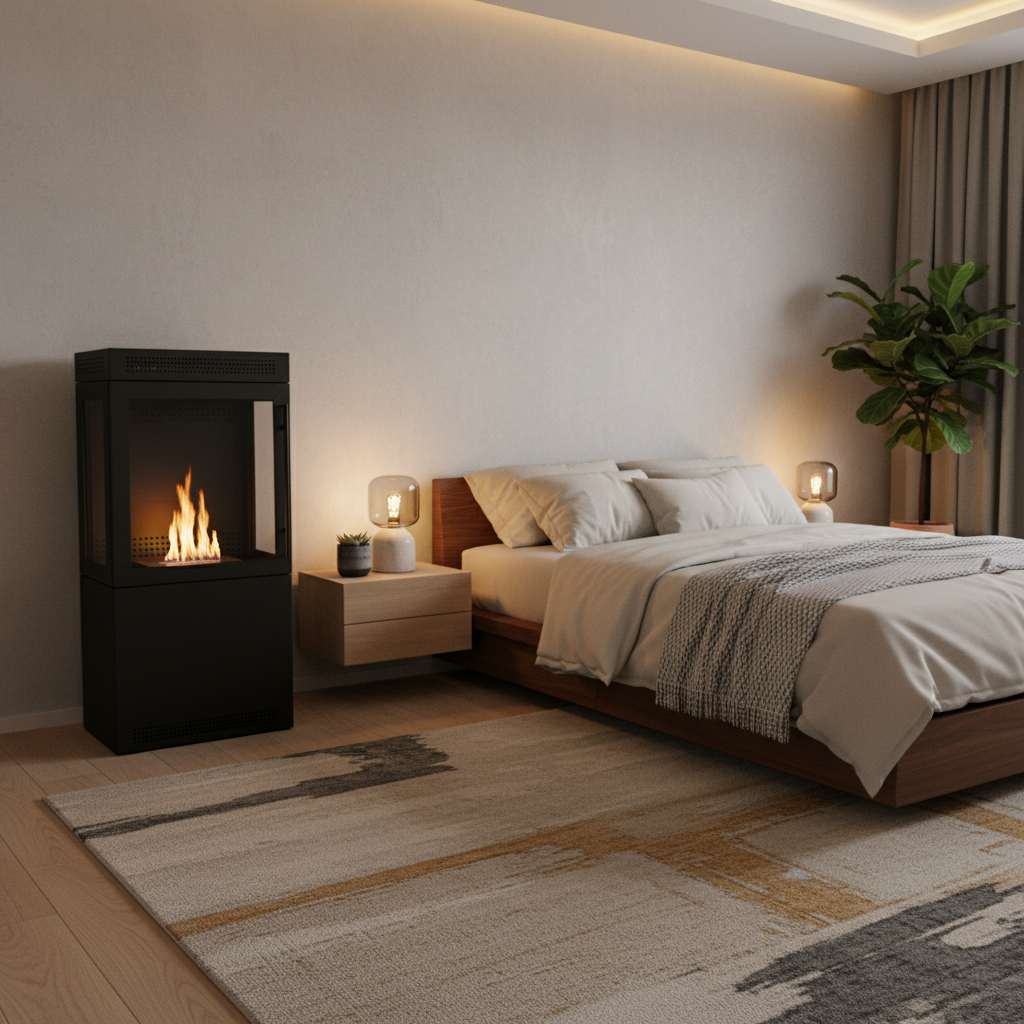 Jackson Bioethanol Stove – Square Black Indoor Fireplace