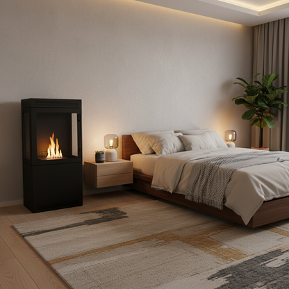 Jackson Bioethanol Stove – Square Black Indoor Fireplace