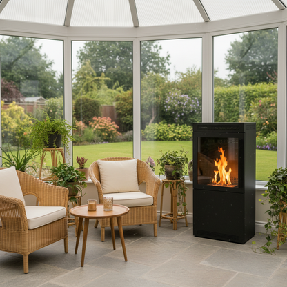 Jackson Bioethanol Stove – Square Black Indoor Fireplace