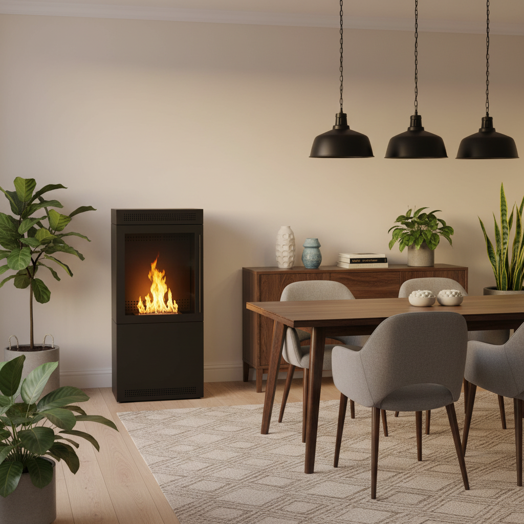 Jackson Bioethanol Stove – Square Black Indoor Fireplace