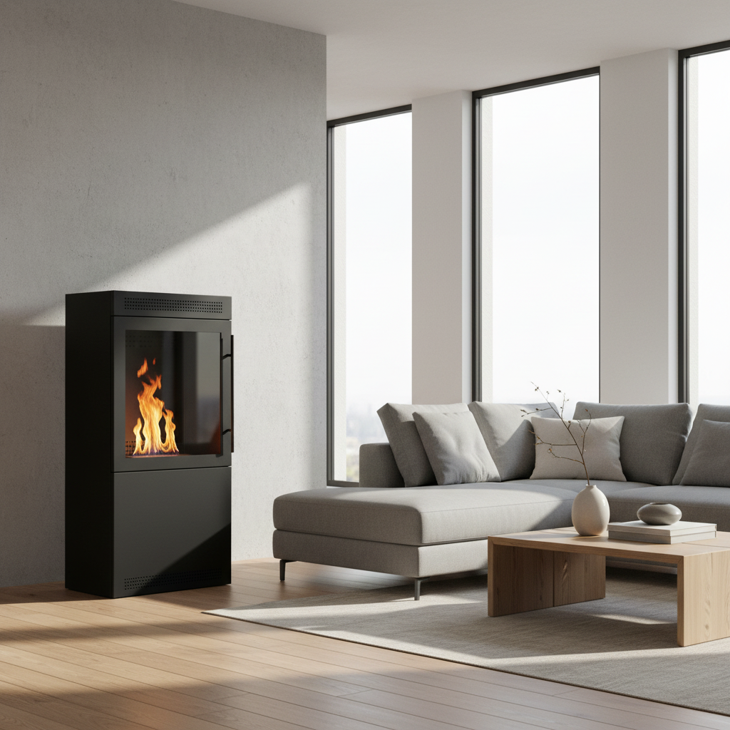 Jackson Bioethanol Stove – Square Black Indoor Fireplace