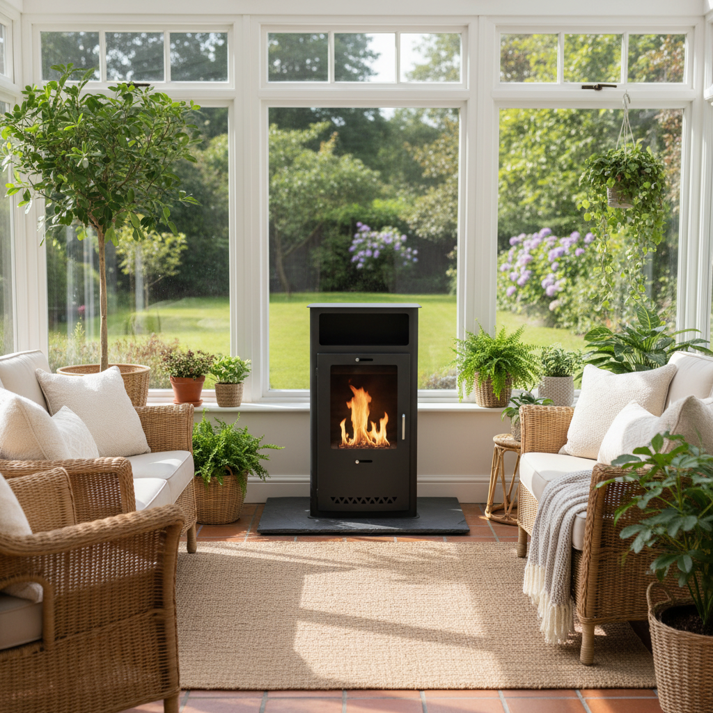 ScandiFlames Boston Black Bioethanol Stove | Indoor Fire
