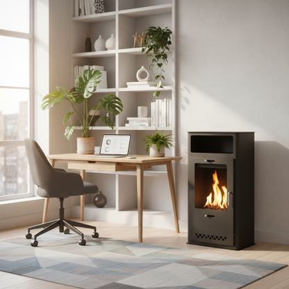 ScandiFlames Boston Black Bioethanol Stove | Indoor Fire