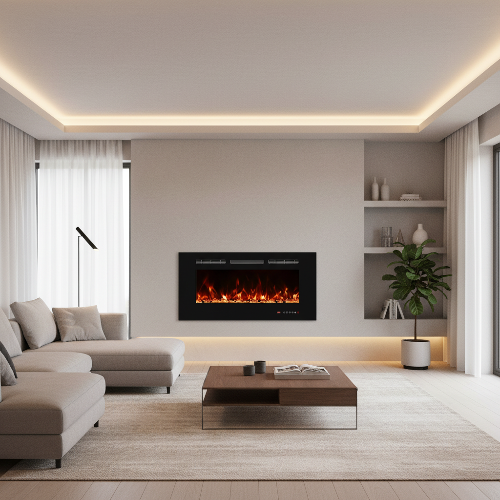 Titanite Built-In Electric Fireplace 91 cm – ScandiFlames Black