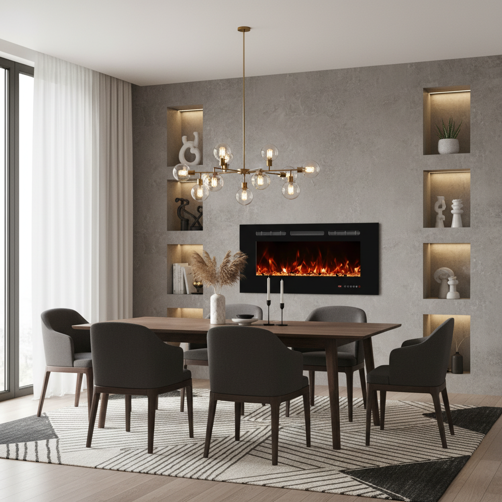 Titanite Built-In Electric Fireplace 91 cm – ScandiFlames Black
