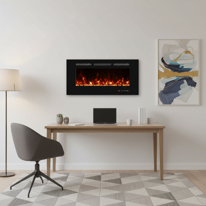 Titanite Built-In Electric Fireplace 91 cm – ScandiFlames Black