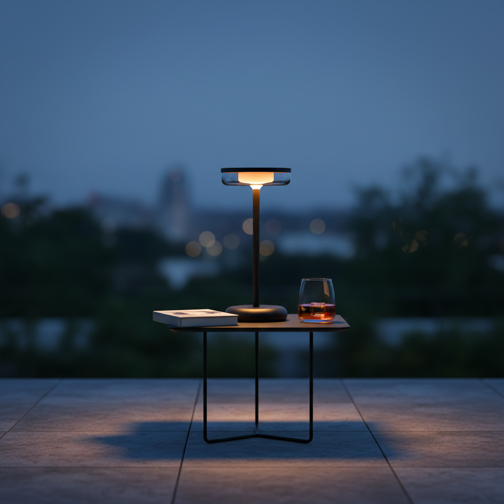 ZOLUNA Bobbie Black Solar Table Lamp | Stylish Touch Dimmable Outdoor Lighting