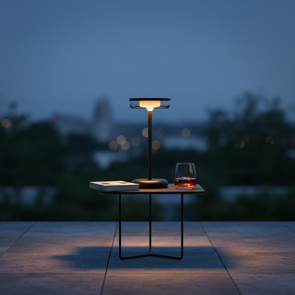 ZOLUNA Bobbie Black Solar Table Lamp | Stylish Touch Dimmable Outdoor Lighting