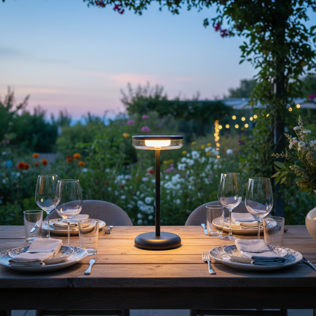 ZOLUNA Bobbie Black Solar Table Lamp | Stylish Touch Dimmable Outdoor Lighting