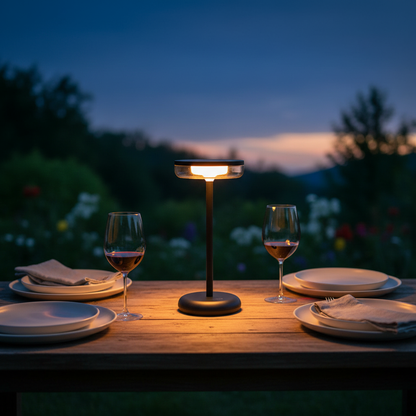 ZOLUNA Bobbie Black Solar Table Lamp | Stylish Touch Dimmable Outdoor Lighting