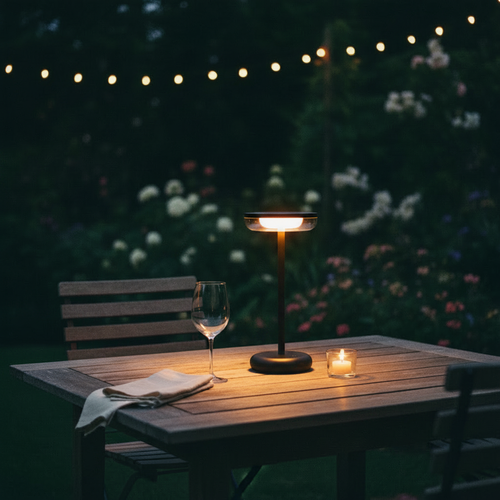 ZOLUNA Bobbie Black Solar Table Lamp | Stylish Touch Dimmable Outdoor Lighting