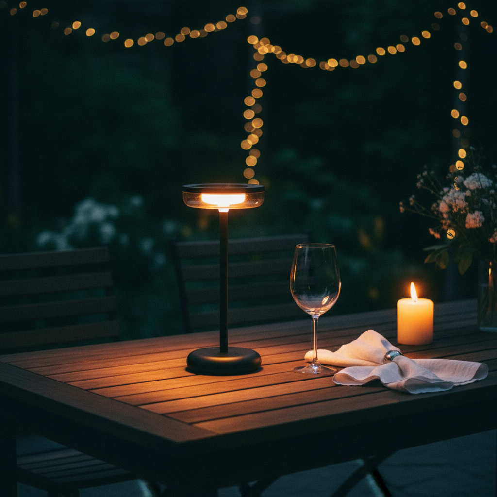 ZOLUNA Bobbie Black Solar Table Lamp | Stylish Touch Dimmable Outdoor Lighting