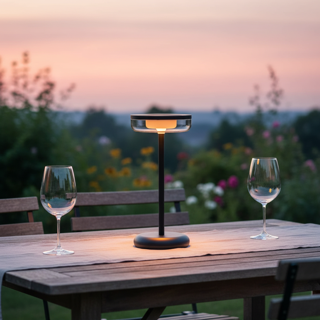 ZOLUNA Bobbie Black Solar Table Lamp | Stylish Touch Dimmable Outdoor Lighting
