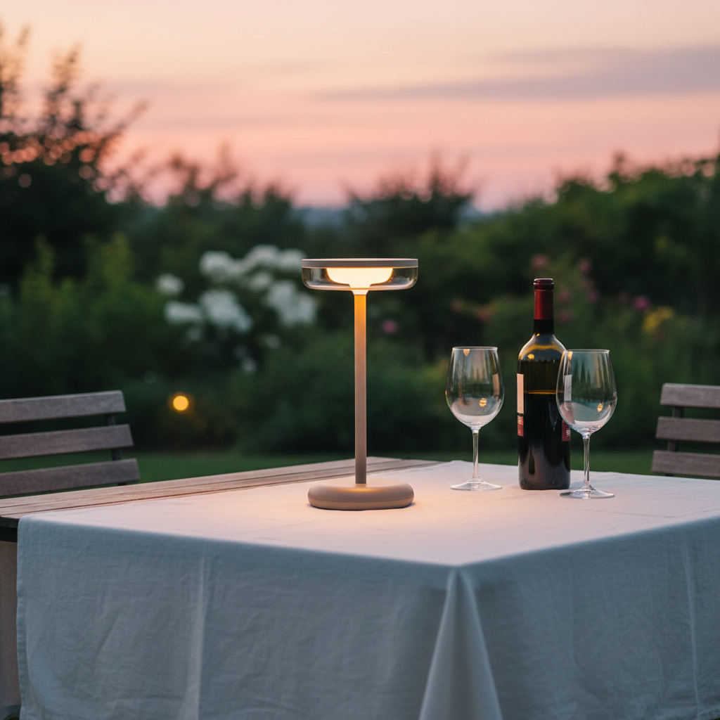 ZOLUNA Bobbie Cappuccino Solar Table Lamp | Elegant Touch Dimmable Outdoor Light
