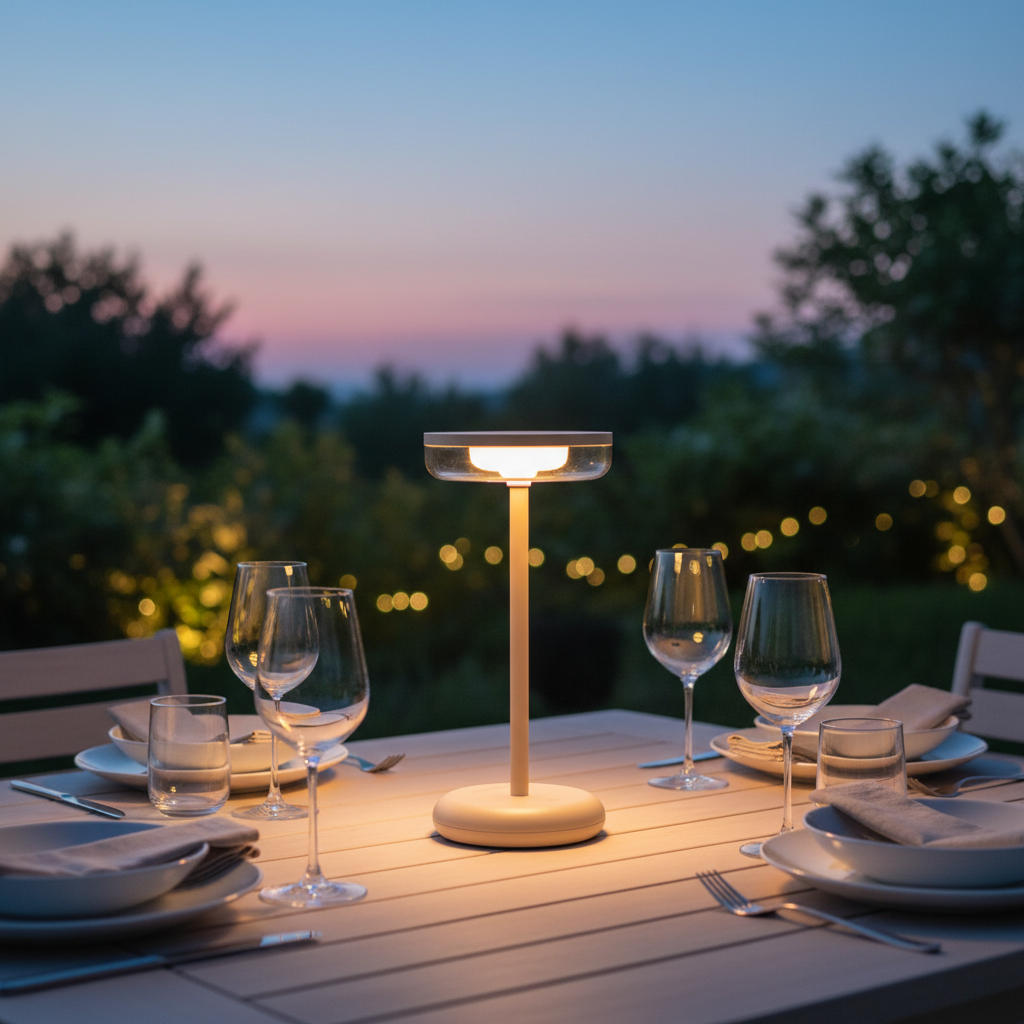 ZOLUNA Bobbie Sand Solar Table Lamp | Trendy Touch Dimmable Outdoor Lighting
