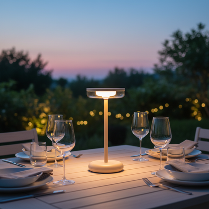 ZOLUNA Bobbie Sand Solar Table Lamp | Trendy Touch Dimmable Outdoor Lighting